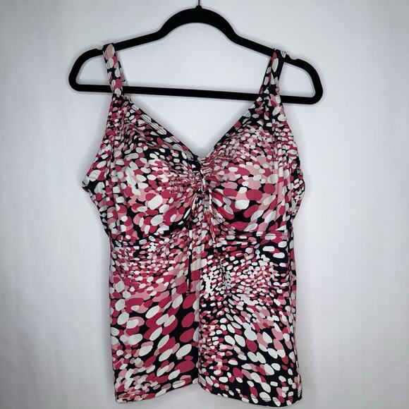 Swim 365 Other - Swim 365 Women’s Speckled Tankini Swim Top Pink Black Size 20